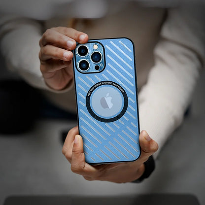 Ice - iPhone Metal Case with MagSafe Charging - Blue