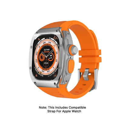 Watch Strap and Watch Band Apple Apple Watch Ultra Series 1 & 2 49mm Orange Front View Smartwatch Indian GrunX in India