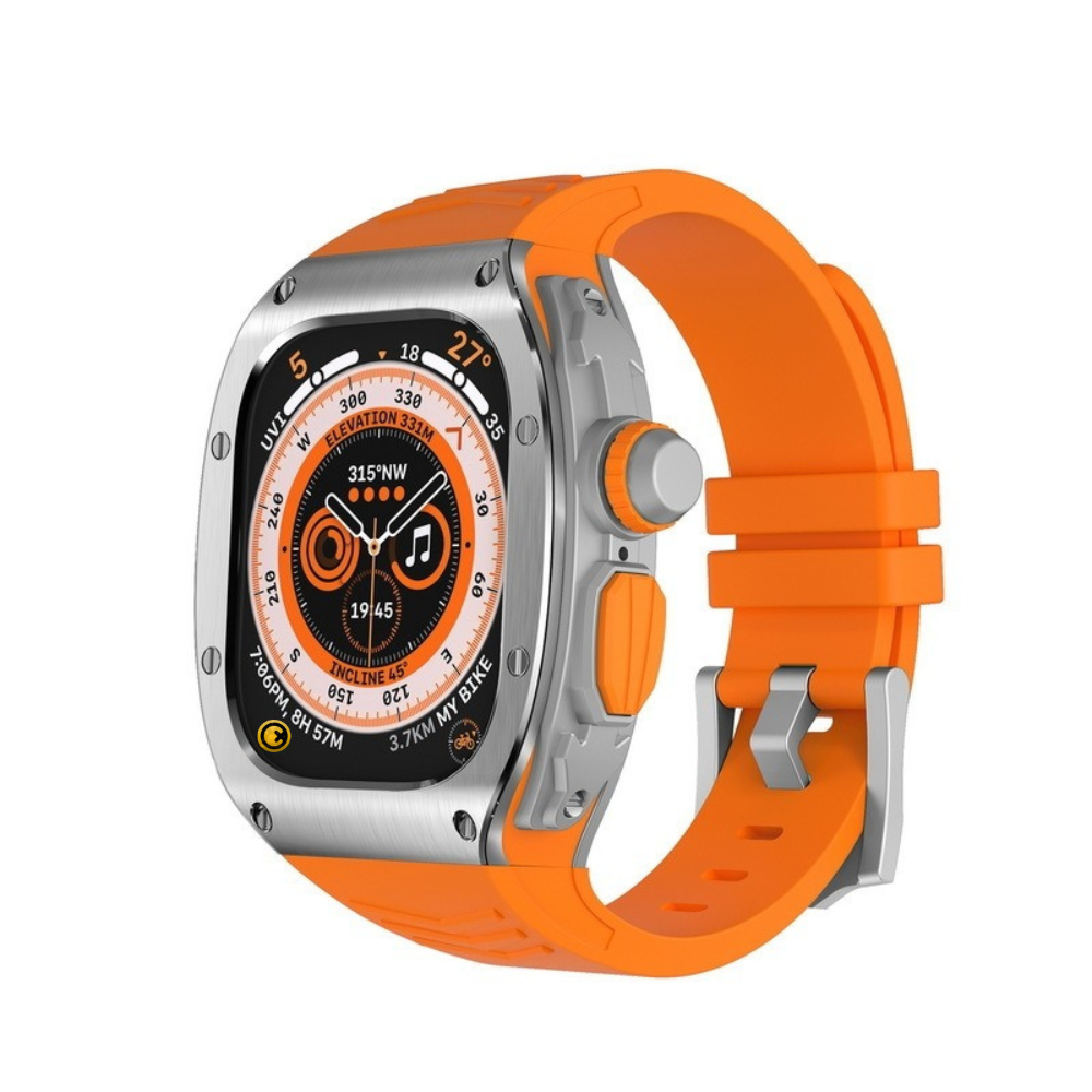 Watch Strap and Watch Band Apple Apple Watch Ultra Series 1 & 2 49mm Orange Rugged Metal Frame Indian GrunX in India