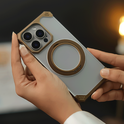 Case and Cover iPhone 16, 16 Pro, 16 Pro Max  Natural Titanium Metal Stand Joker  GrunX in India
