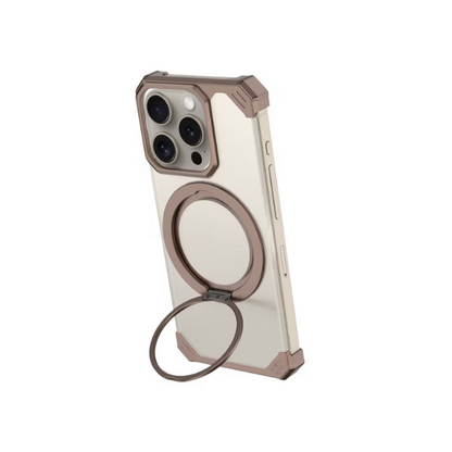Case and Cover iPhone 16, 16 Pro, 16 Pro Max  Natural Titanium Metal Stand Joker  GrunX in India
