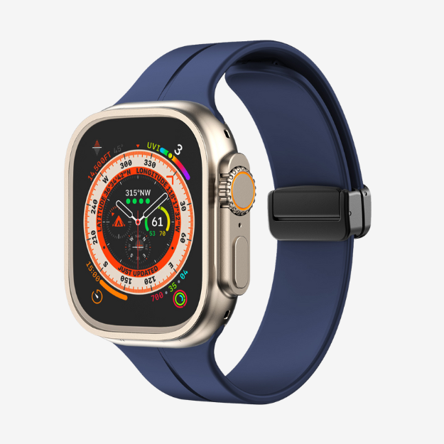 Watch Strap and Watch Band Apple Apple Watch Series  9, 8, 7, 6, 5, 4, 3, 2, 1,Se, Ultra & Ultra 2 38/40/41mm 42/44/45/49mm MIdnight Blue & White Photo With Description Of Compatible Strap Kite GrunX in India