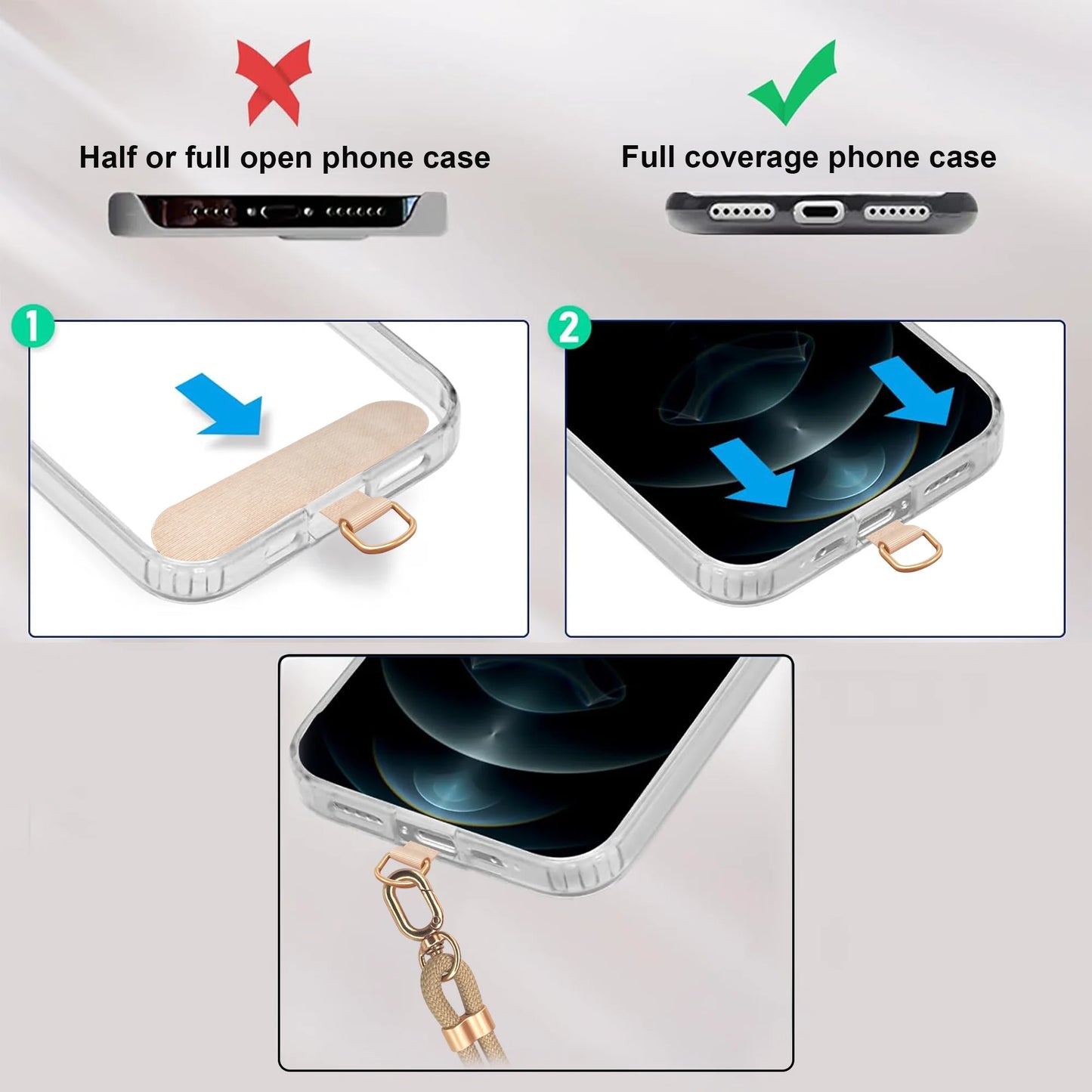 LASSO - 240W Neck Lanyard Charging Cable & Strap for Phone | Phone Strap Holder with Metal Charging Ports