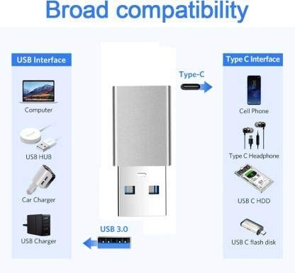 usb c to usb adapter, type c to usb 3.0 adapter, usb c female to usb male, usb 3.0 converter, usb c to usb a adapter, fast data transfer usb adapter, portable type c adapter, aluminum usb c converter, smartphone tablet usb adapter, usb c to usb connector