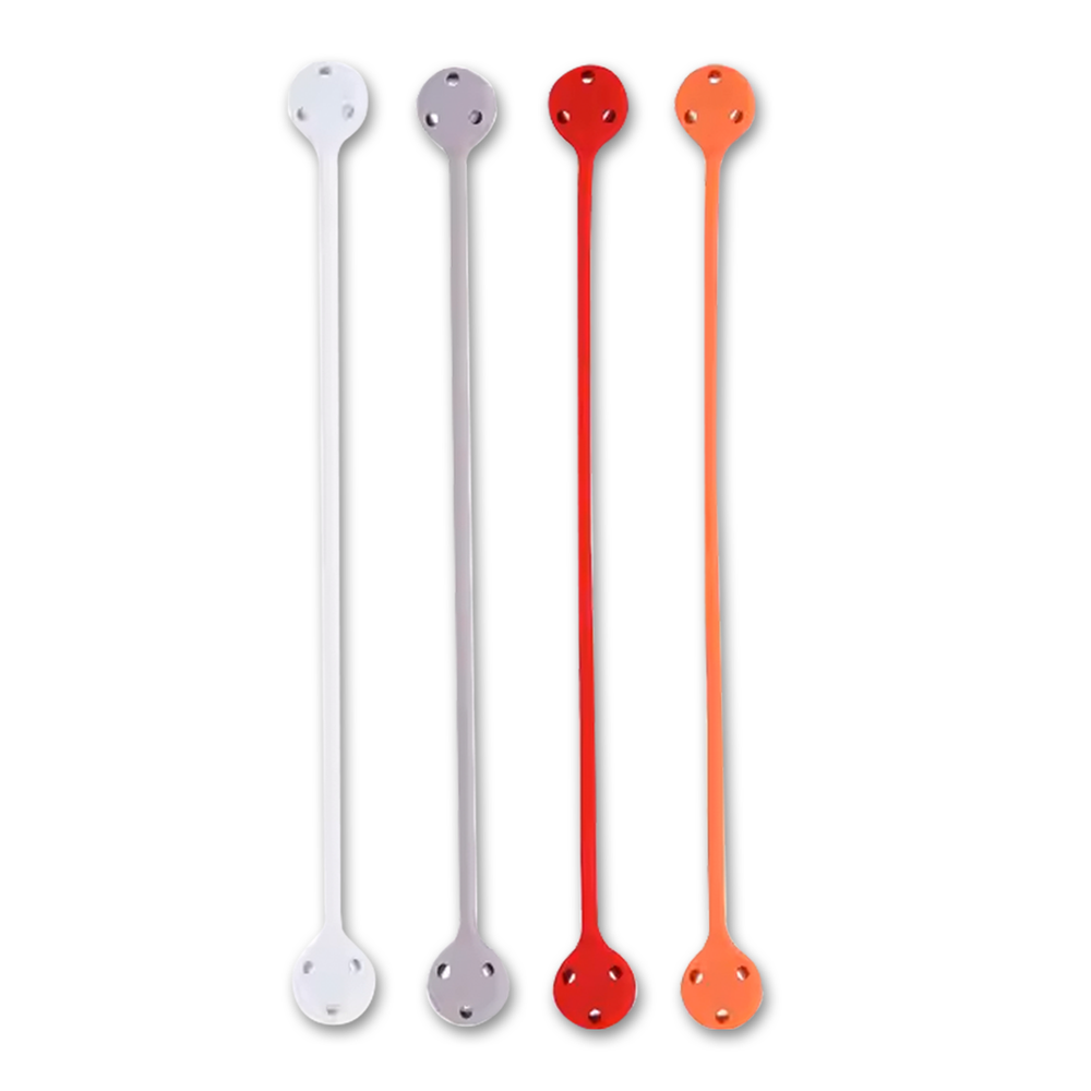 Four plastic handles in various colors and sizes, designed for use with Magnet Cable Ties.