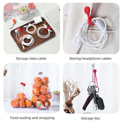 Loki magnetic cable organizer set showing neatly bundled charging cables with color-coded silicone ties India