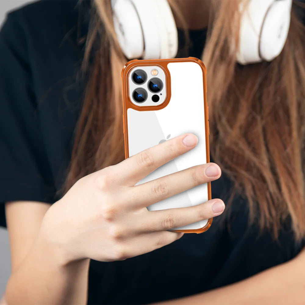 Lotus - Airbag Drop Protection Case For iPhone - Orange