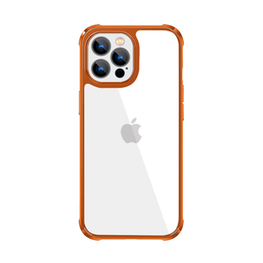 The Lotus transparent case, detailing Airbag frame technology, wear-resistant PC back plate, and high-rise lens and frame drop protection for iPhone 14.