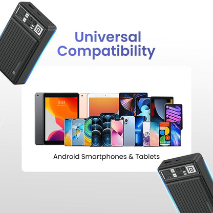 Luxcell Mini 20K simultaneously charging smartphone and tablet at full speed - Grunx