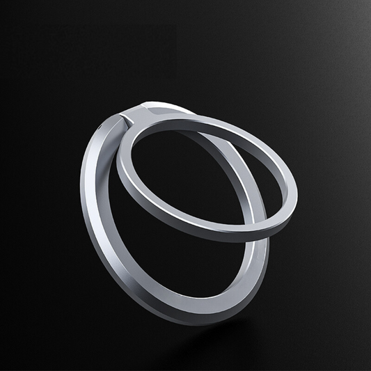 Moon - Magnetic Aluminium Ring iPhone Holder & Stand - Silver