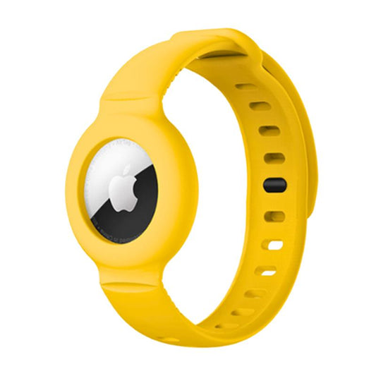 Watch Band for Airtag Apple Airtag  Yellow Front View Of Wristband Mango GrunX in India