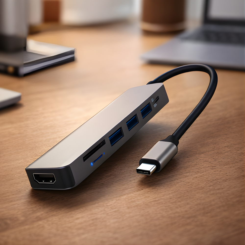 Compact and portable Military Grade Adapter, perfect for travel and on-the-go use – available at GrunX