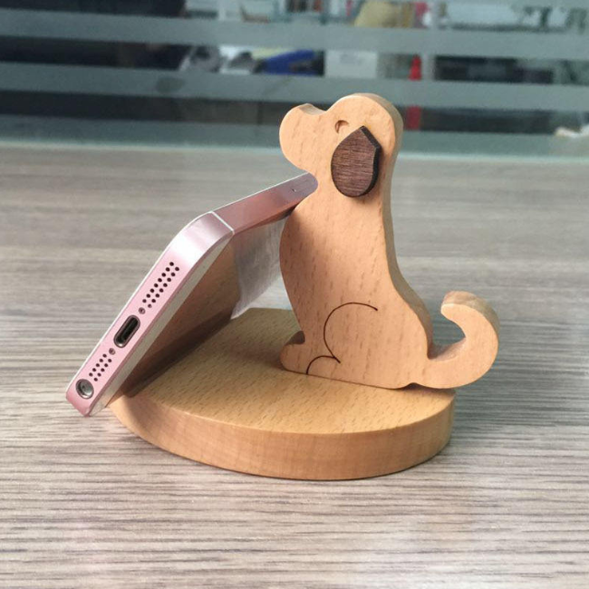 Mobile Stand and Holder Mobile Stand  Adjustable Wooden Dog-Shaped Phone Stand With Phone Moti GrunX in India