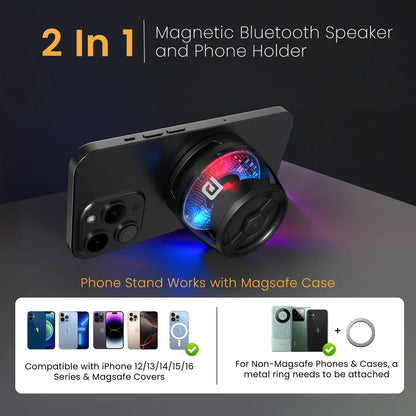 Portronics Nadya 6W RGB Speaker with MagSafe Mobile Stand | Type-C Charging