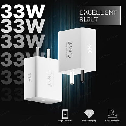 CMF by Nothing adaptor offering power delivery fast charging for mobile devices, available at GrunX