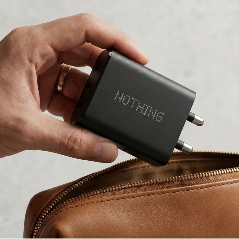 GRUNX Nothing 100W GaN charger with MacBook iPhone and tablet all charging simultaneously from 3 ports India