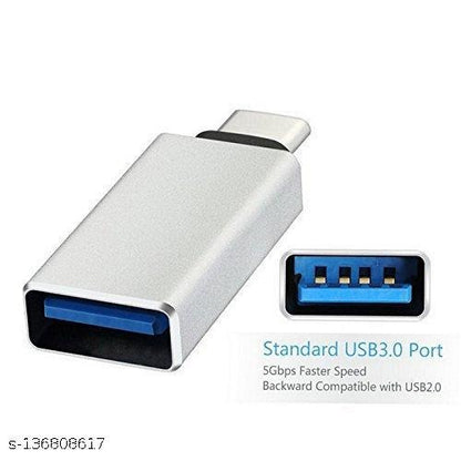 GrunX Type-C to USB-A OTG connector for flash drives, keyboards, and accessorie