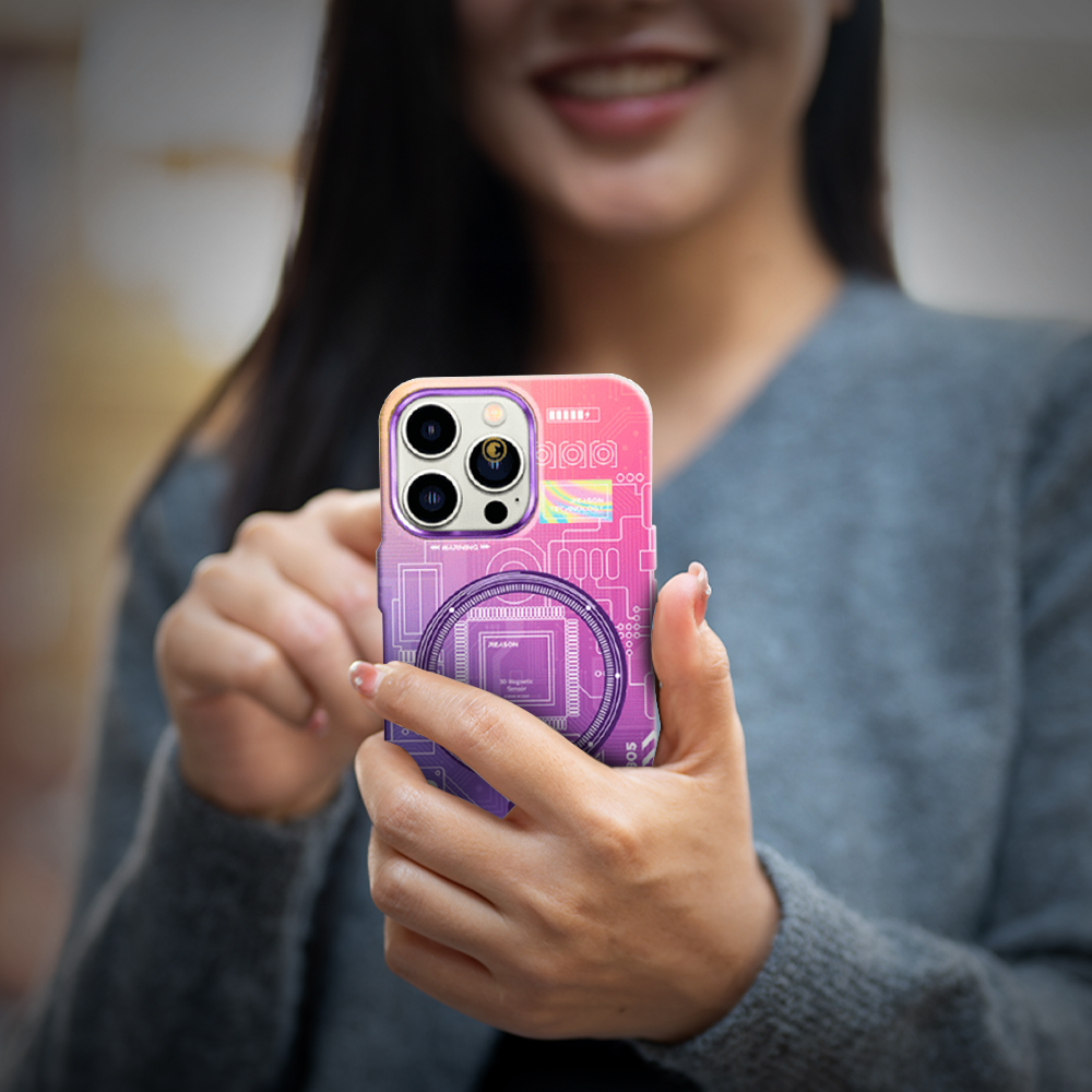 Case and Cover iPhone 16 Pro  Purple Woman Showcasing Back View Ocean GrunX in India