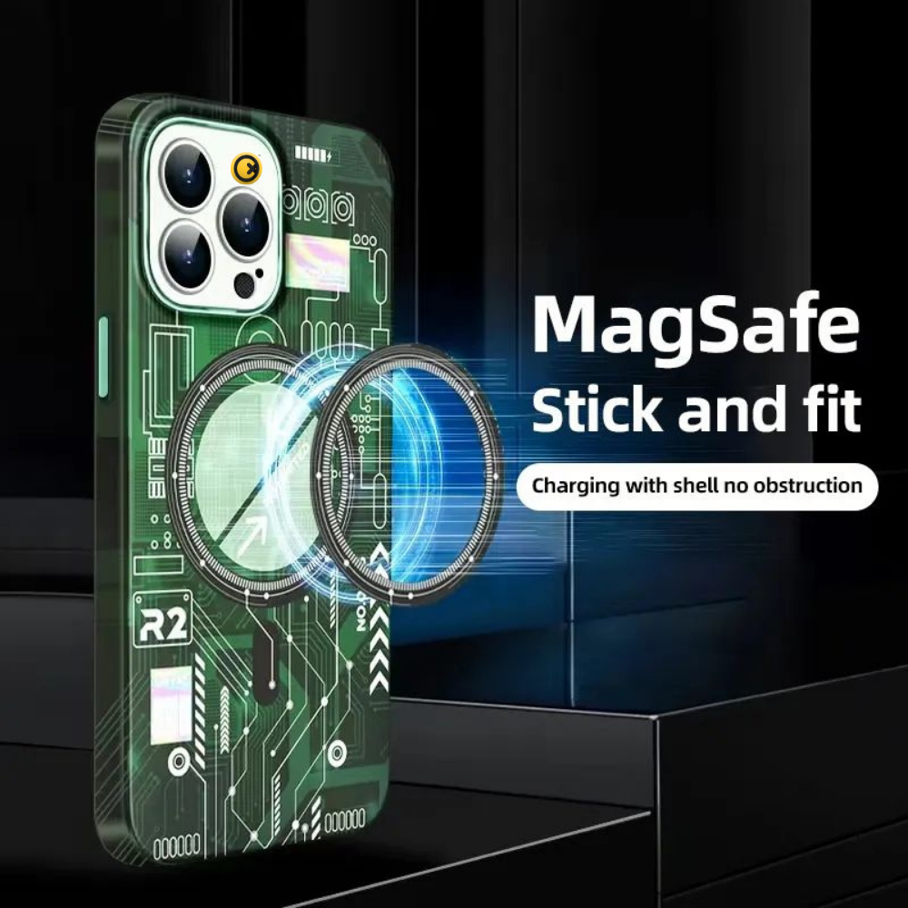 Case and Cover iPhone 14 Pro  Green MagSafe Wireless Charging Oscar GrunX in India