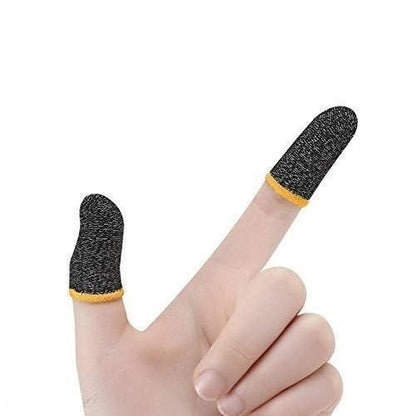 GRUNX Tapz pro gaming finger sleeves black with yellow accents showing conductive fiber material for mobile gaming India