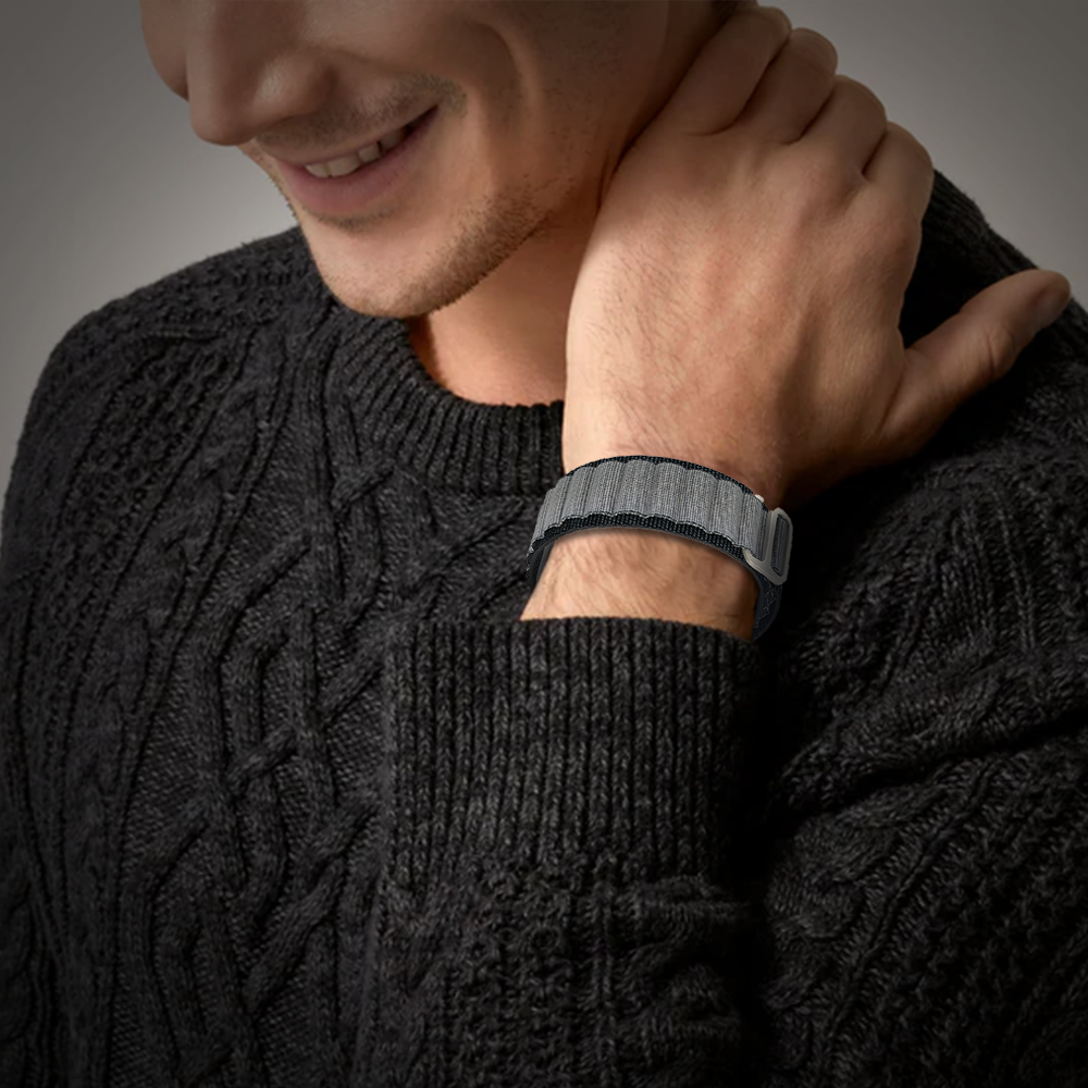 Watch Strap and Watch Band Apple Apple Watch Series  9, 8, 7, 6, 5, 4, 3, 2, 1,Ultra & Ultra 2 38/40/41mm 42/44/45/49mm Gray Man Wearing  Smartwatch Paris GrunX in India