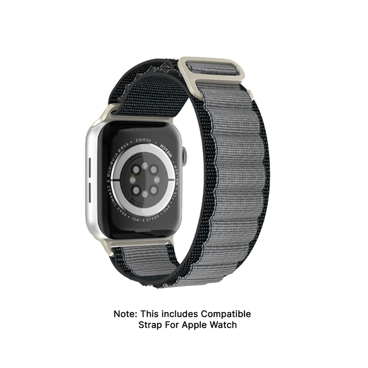 Watch Strap and Watch Band Apple Apple Watch Series  9, 8, 7, 6, 5, 4, 3, 2, 1,Ultra & Ultra 2 38/40/41mm 42/44/45/49mm Gray Photo With Description Of Compatible Strap Paris GrunX in India
