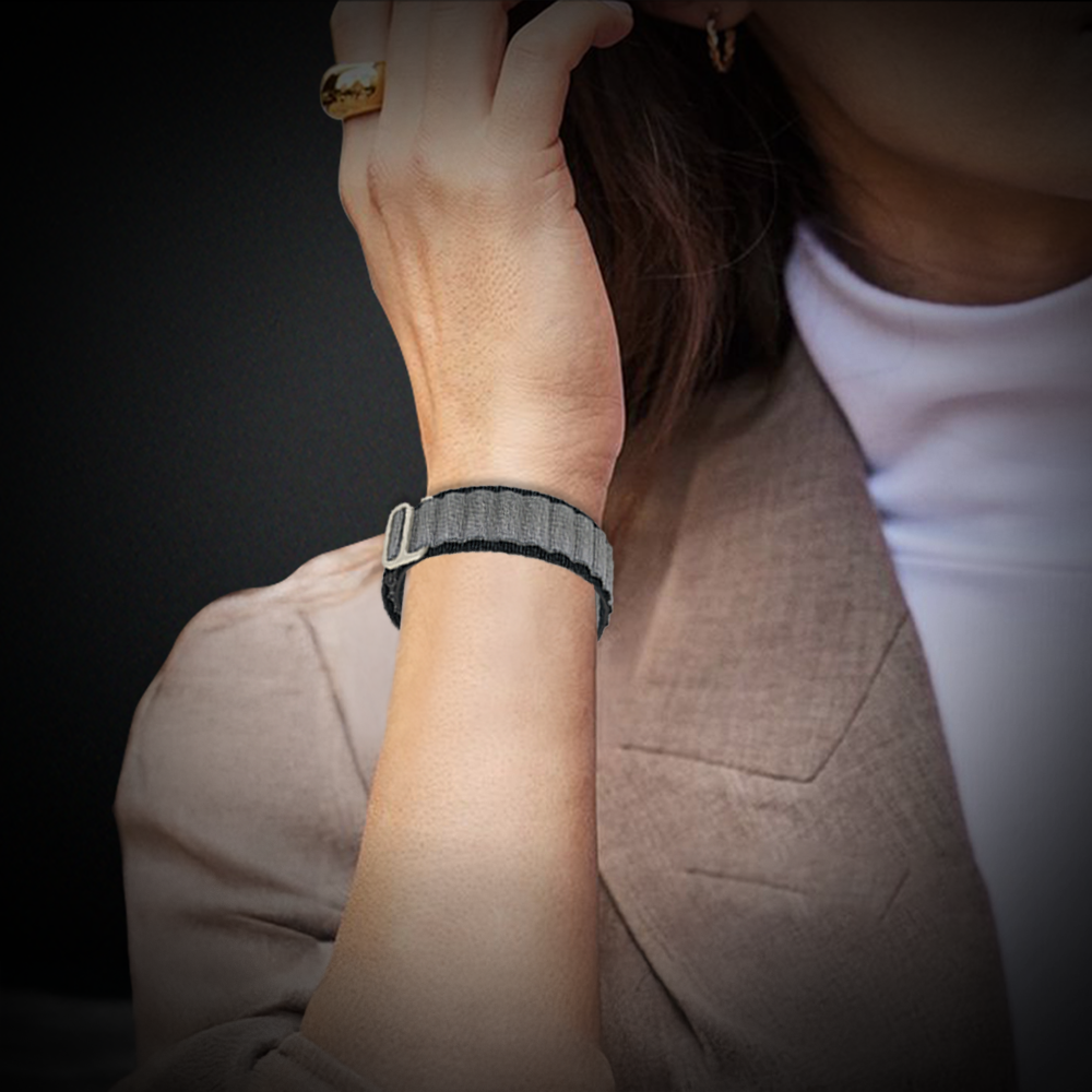 Watch Strap and Watch Band Apple Apple Watch Series  9, 8, 7, 6, 5, 4, 3, 2, 1,Ultra & Ultra 2 38/40/41mm 42/44/45/49mm Gray Women Wearing Strap Paris GrunX in India