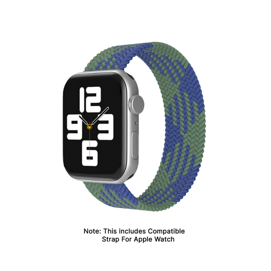 Watch Strap and Watch Band Apple Apple Watch Series  9, 8, 7, 6, 5, 4, 3, 2, 1,Se, Ultra & Ultra 2 38/40/41mm 42/44/45/49mm Blue Green Front View Smartwatch  Artistic Braided Planet GrunX in India