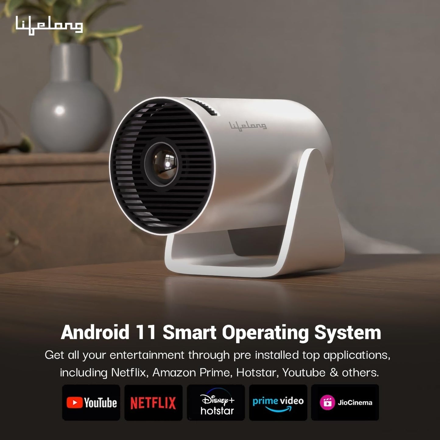 Home entertainment Android projector with remote control and USB support from GrunX