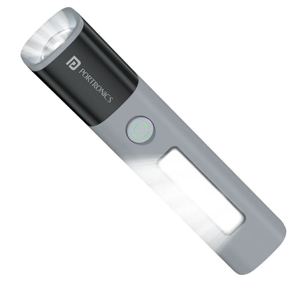 Portronics Eco Glow 2 300LM Rechargeable LED Torch with SOS & Focus Zoom