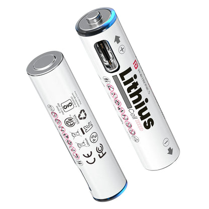 AAA USB-C rechargeable lithium ion battery 1.5V fast charging cell from GRUNX