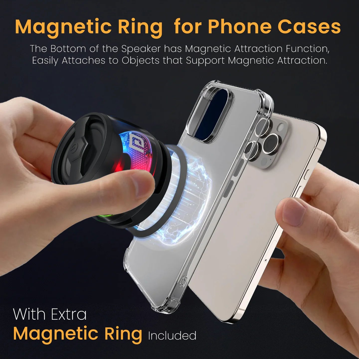 Portronics Nadya 6W RGB Speaker with MagSafe Mobile Stand | Type-C Charging