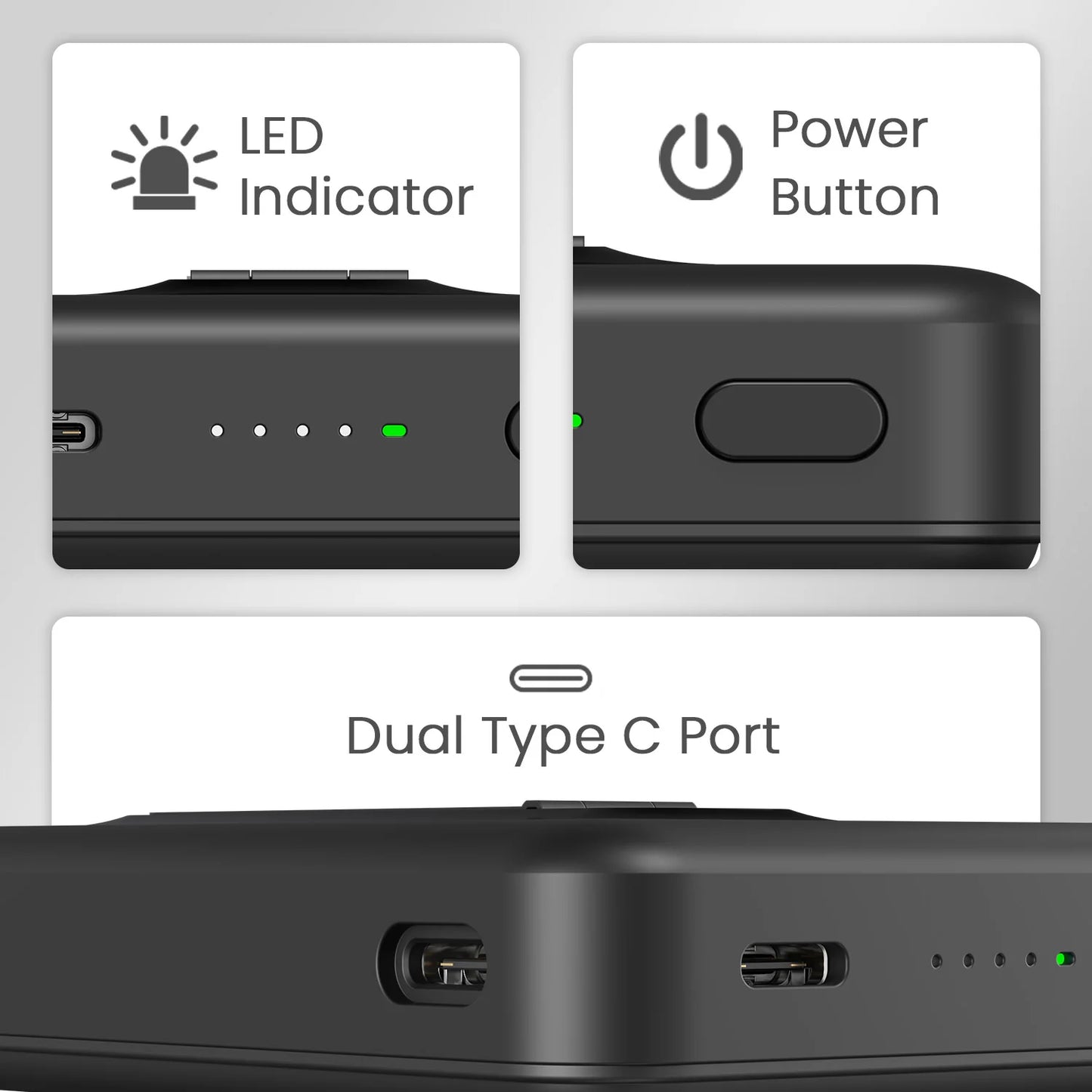 Portronics Revvo 10000mAh MagSafe Wireless Power Bank - 15W With Mobile Stand