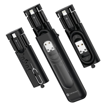 Snapcase 4 60W Multifunctional Fast Charging Data Cable Kit - Transparent Compact Case - Grunx