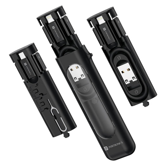 Snapcase 4 60W Multifunctional Fast Charging Data Cable Kit - Transparent Compact Case - Grunx