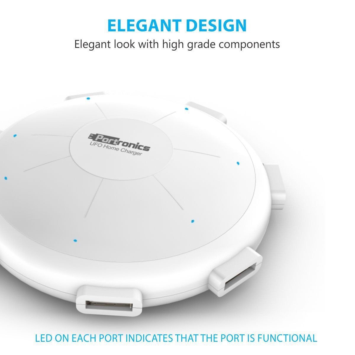 UFO charger 6 USB ports charging smartphones, tablets and accessories simultaneously | Grunx 