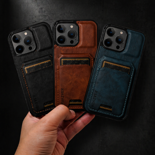 iPhone Leather case with wallet in multi-color