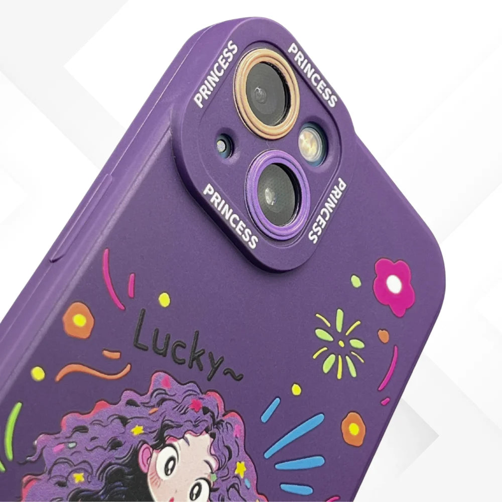 Princess - Young Girls Stylish Shockproof iPhone Case - Purple