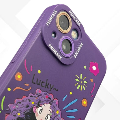 Princess - Young Girls Stylish Shockproof iPhone Case - Purple