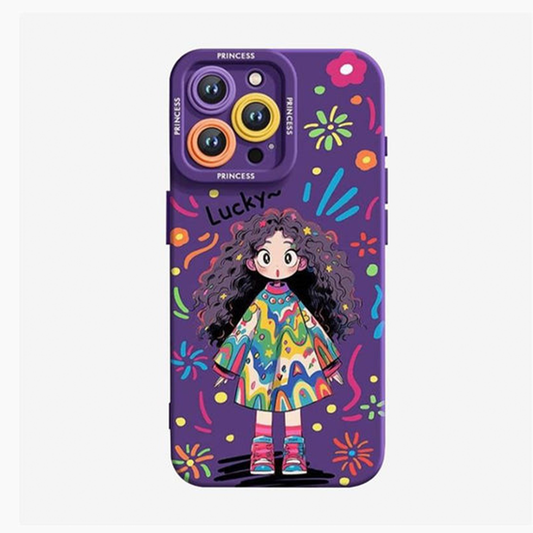 Princess - Young Girls Stylish Shockproof iPhone Case - Purple