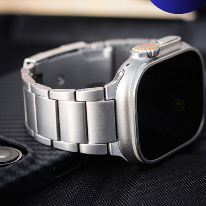 Watch Strap and Watch Band Apple Apple Watch Series  9, 8, 7, 6, 5, 4, 3, 2, 1,Ultra & Ultra 2 38/40/41mm 42/44/45/49mm Titanium Side View Smartwatch Rabbit GrunX in India