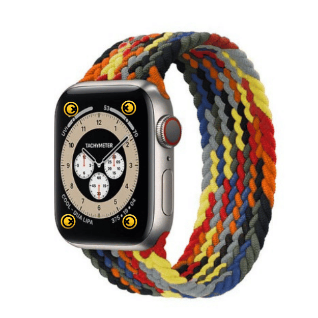 Watch Strap and Watch Band Apple Apple Watch Series  9, 8, 7, 6, 5, 4, 3, 2, 1,Se, Ultra & Ultra 2 38/40/41mm 42/44/45/49mm  Multi Colour Smartwatch Without Buckles  Rainbow GrunX in India