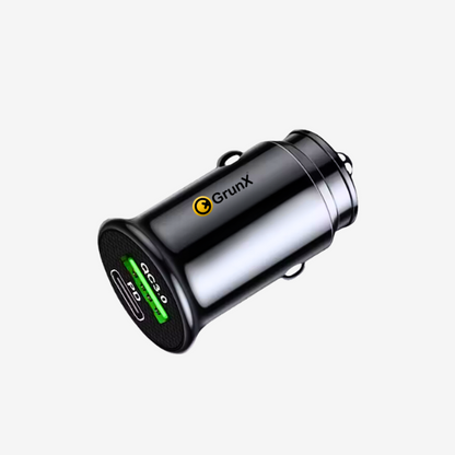 Cool - 20W Car Charger With Dual Output Ports - Black