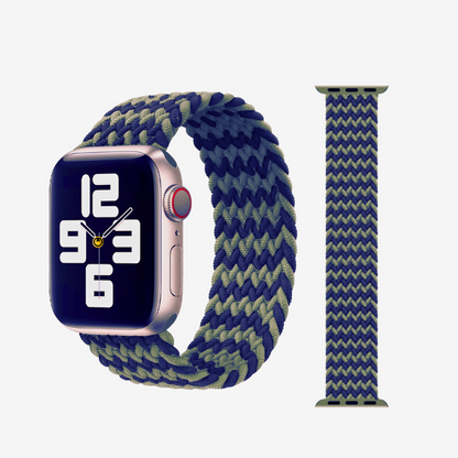 Watch Strap and Watch Band Apple Apple Watch Series  9, 8, 7, 6, 5, 4, 3, 2, 1,Se, Ultra & Ultra 2 38/40/41mm 42/44/45/49mm Blue Green Crafted Elastic Braided With  Nylon Design Robin GrunX in India