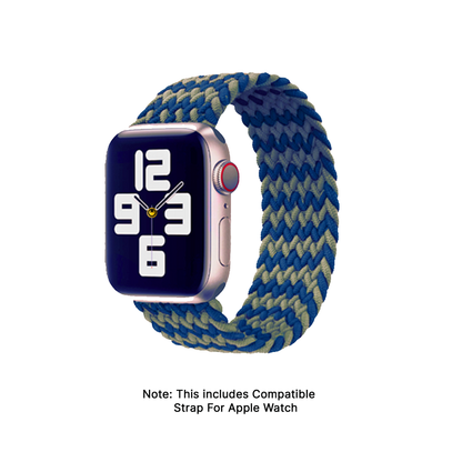 Watch Strap and Watch Band Apple Apple Watch Series  9, 8, 7, 6, 5, 4, 3, 2, 1,Se, Ultra & Ultra 2 38/40/41mm 42/44/45/49mm Blue Green Front View Smartwatch Robin GrunX in India