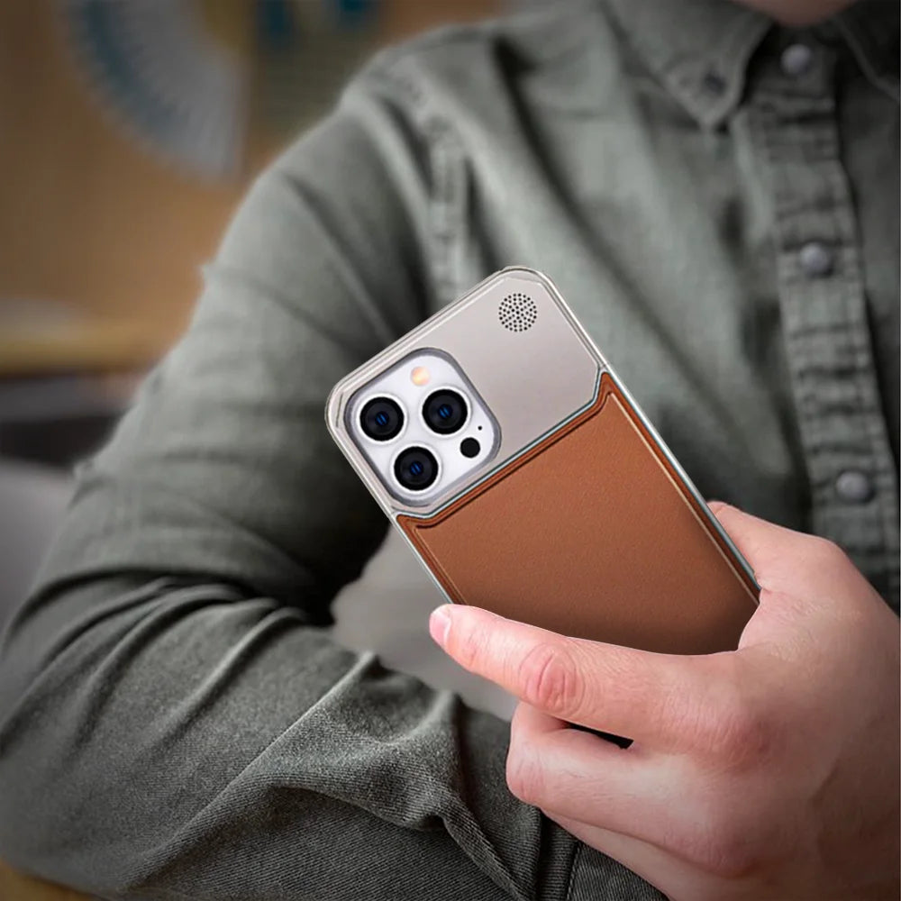 Ronaldo - Luxury Fragrance Rimless Aluminium & iPhone Leather Case - Silver