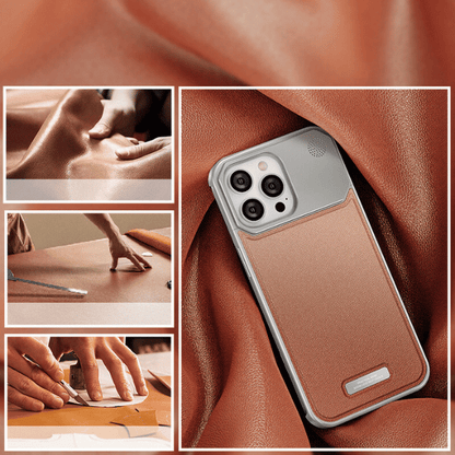 Ronaldo - Combo Aluminium & Leather iPhone Case - Silver