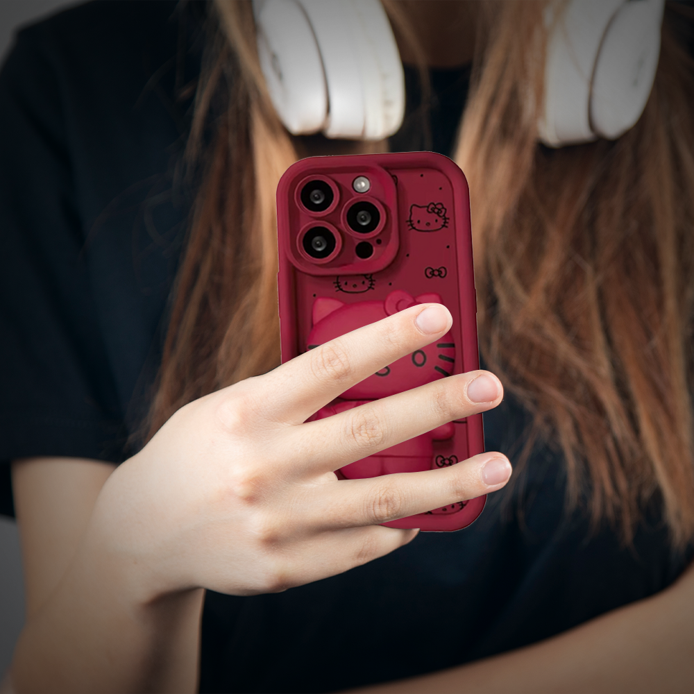 Case and Cover iPhone 16E, 16 Plus, 16 Pro, 16 Pro Max  Red Women Presenting Back View Rose GrunX in India