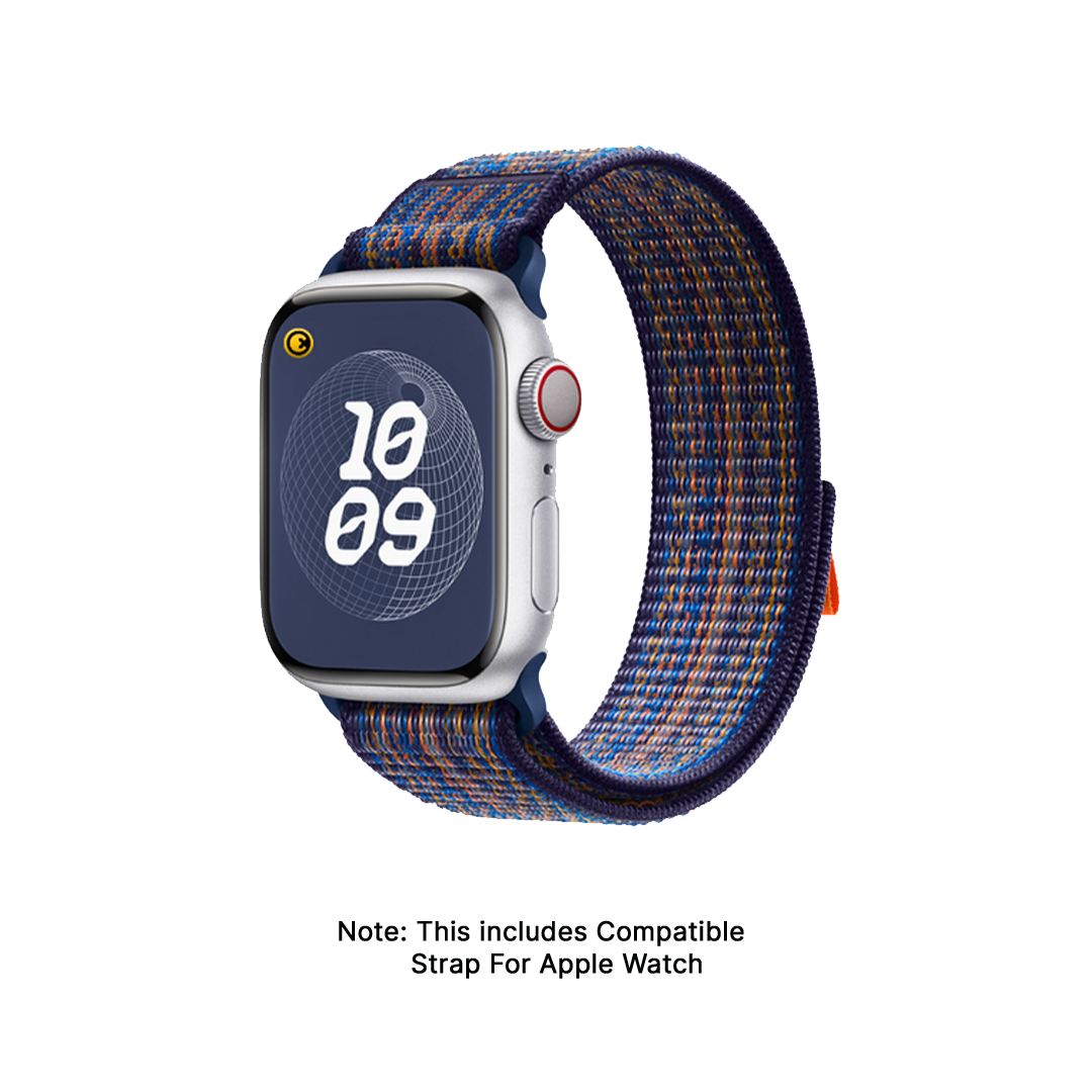 Watch Strap and Watch Band Apple Apple Watch Series  9, 8, 7, 6, 5, 4, 3, 2, 1,Se, Ultra & Ultra 2 38/40/41mm 42/44/45/49mm Game Royal Front View Smartwatch Royal GrunX in India
