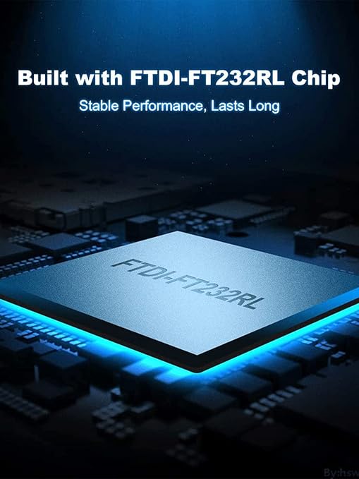USB to RS232 serial adapter built-in FTDI FT232RL chip for stable long-lasting performance on circuit board
